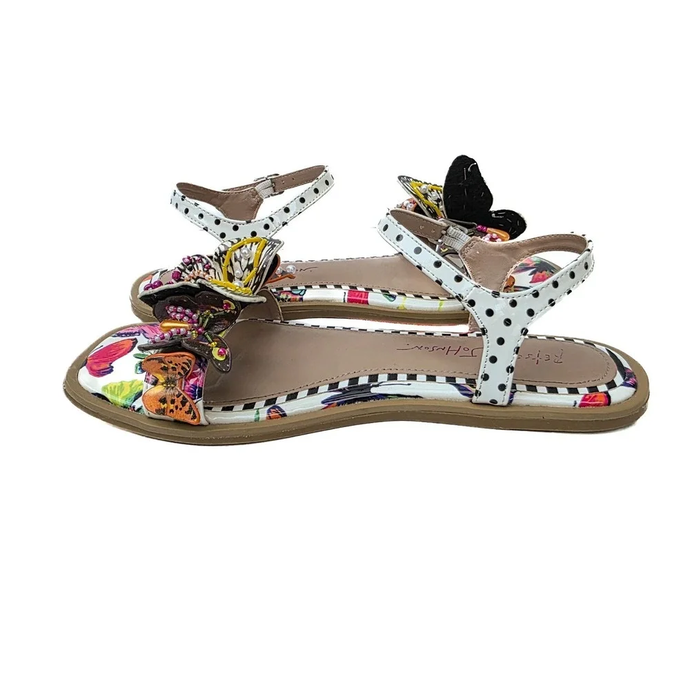 Betsey Johnson Dacie Butterfly Sandals Girls 4 Fairycore Boho Beaded Whimsical